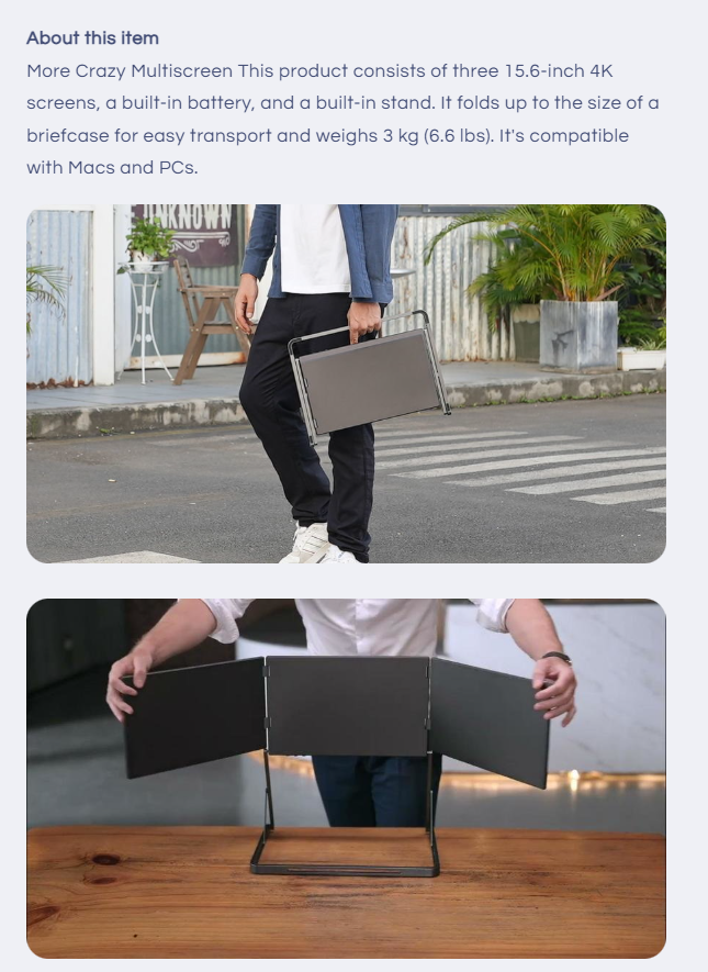 Triple expandable screen travel companion