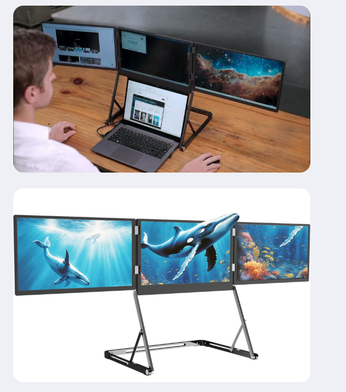 Triple expandable screen travel companion