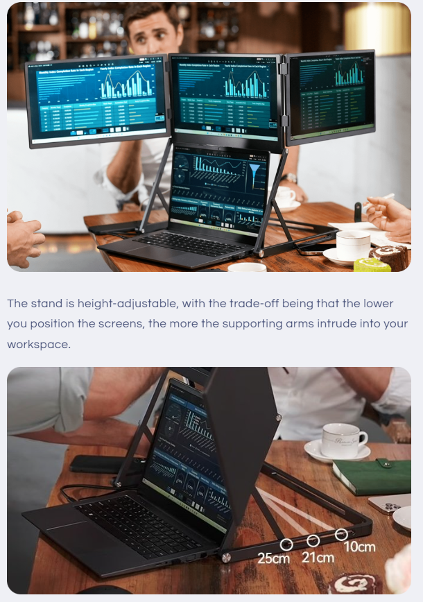 Triple expandable screen travel companion
